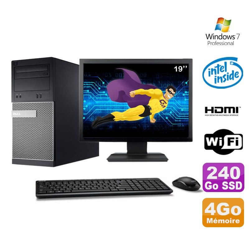 Dell PC Tour G2020 with 4GB RAM, 240GB SSD, HDMI, WiFi, Windows 7