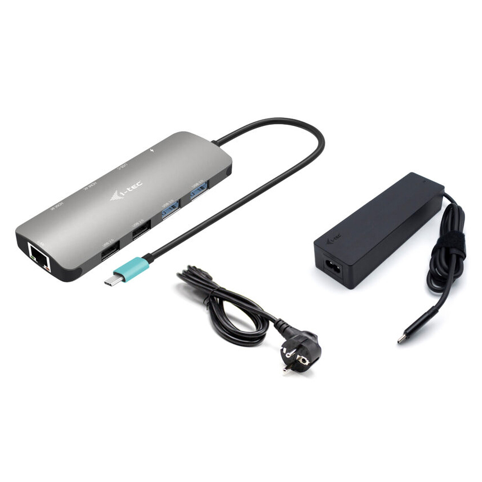 i-tec USB-C Metal Nano 2x Display Docking Station Power Delivery 100W + 100W AC Adapter