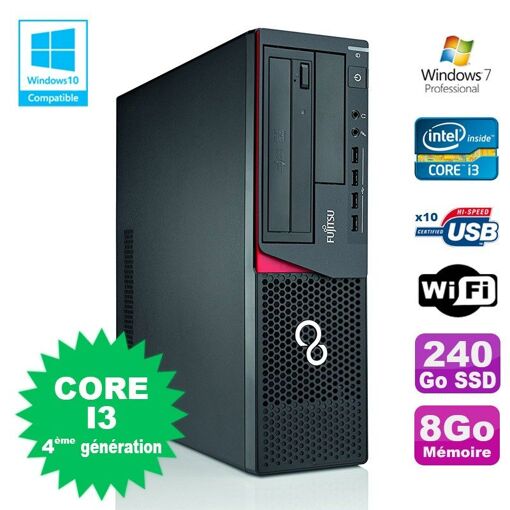 PC Fujitsu E720 SFF - Intel Core i3-4130, 8GB RAM, 240GB SSD, Windows 7 Pro