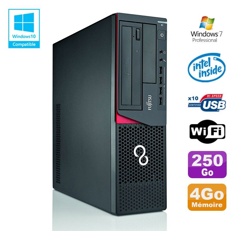 Fujitsu E720 SFF PC - Intel Pentium G3220, 4GB RAM, 250GB HDD, DVD Burner, WiFi
