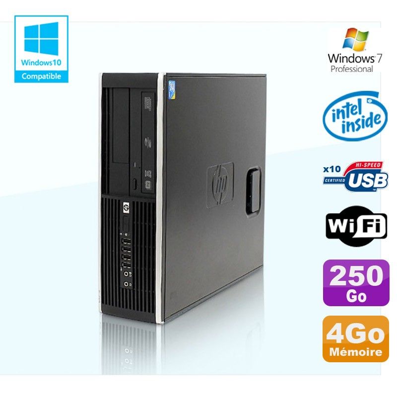 HP Compaq Elite 8100 SFF Desktop PC - Intel G6950, 4GB RAM, 250GB HDD, DVD Burner, Windows 7 Pro