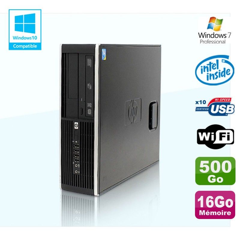 HP Compaq Elite 8100 SFF Desktop - Intel Core i5-2400S, 2.8GHz, 16GB RAM, 500GB HDD, DVD Burner, Windows 7 Pro