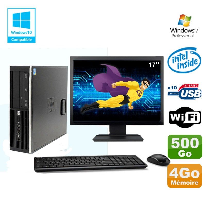 HP Elite 8100 SFF PC - Intel G6950, 4GB RAM, 500GB HDD, DVD Drive, Windows 7 Pro