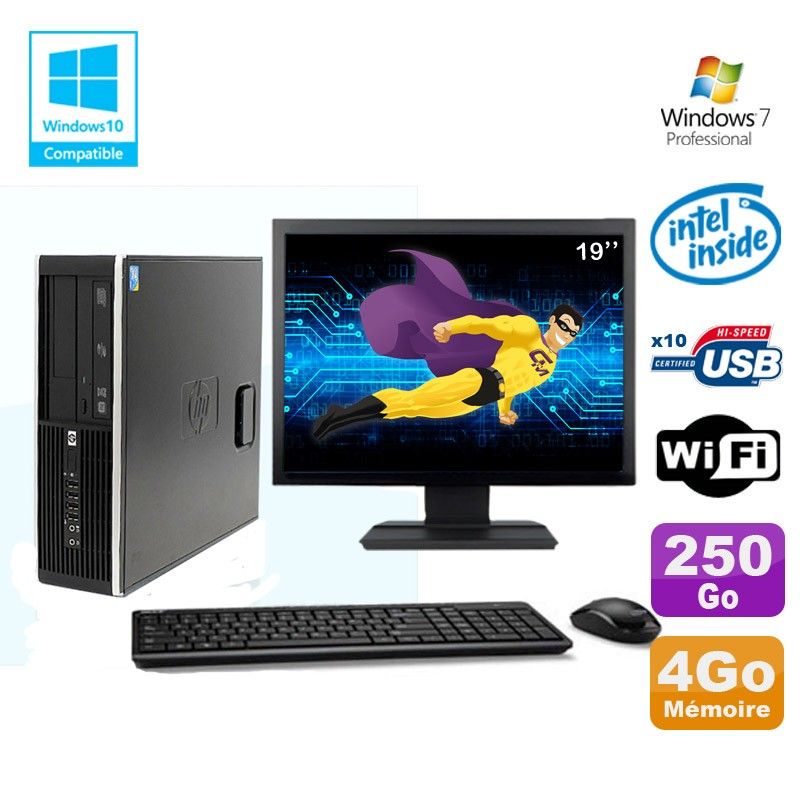 HP Elite 8100 SFF Desktop PC - Intel G6950, 4GB RAM, 250GB HDD, DVD Burner, Windows 7 Pro
