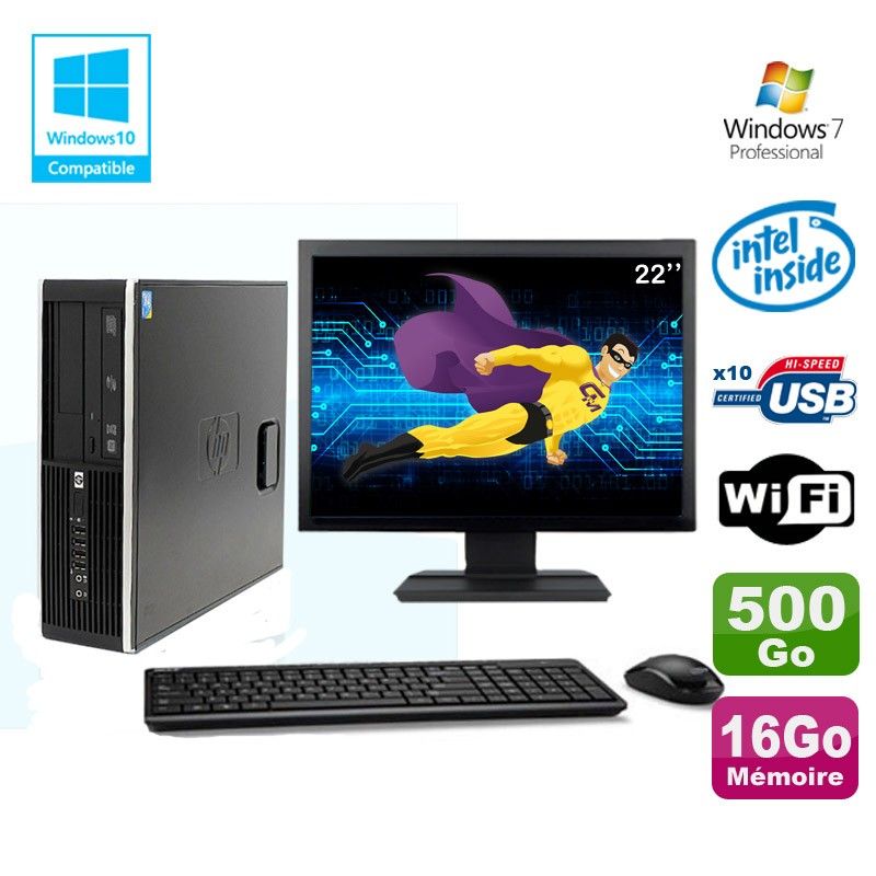 HP Elite 8100 SFF PC - Intel G6950, 2.8GHz, 16GB RAM, 500GB HDD, DVD Burner, Windows 7 Pro