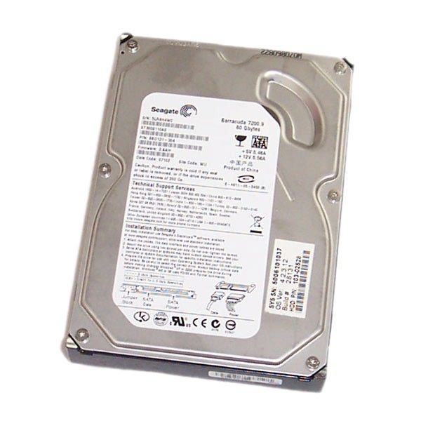 Seagate Barracuda 80GB HDD, 3.5" SATA, 7200 RPM, 8MB Cache