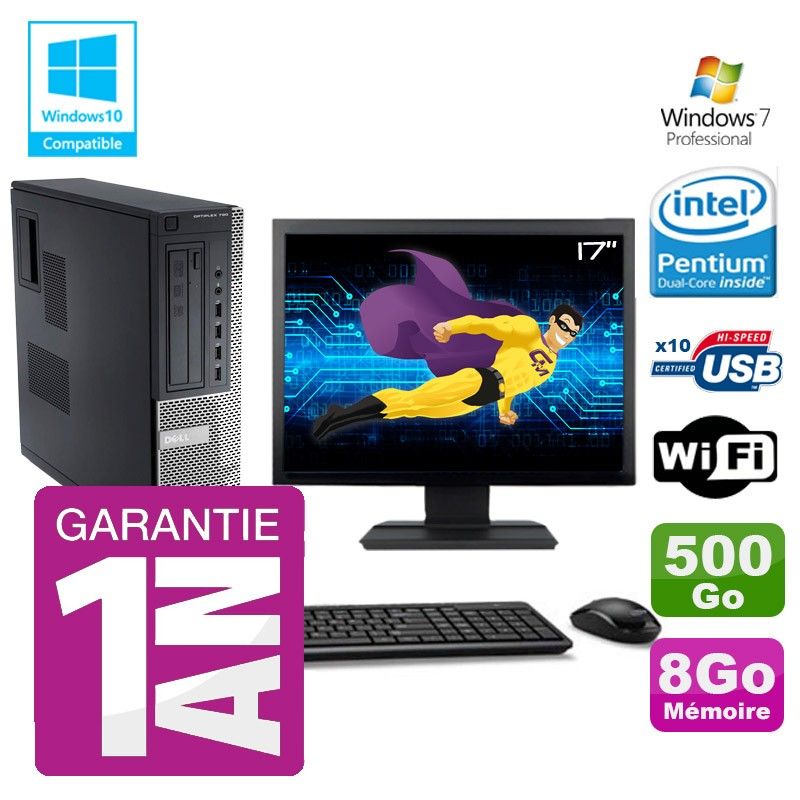 PC de escritorio Dell Optiplex 790 DT - Procesador Intel Pentium G630, 8 GB de RAM, disco duro SATA de 500 GB, unidad de CD/DVD, WiFi, Windows 7 Pro