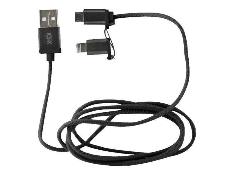 Atlantis Internacional Lightning to Micro-USB Cable, 1m, Metallic Black