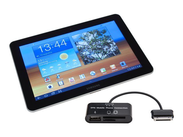 Lecteur de cartes SybaUSA - Connecteur dock Samsung 30 broches, SD, RS-MMC, MicroSD, SDHC