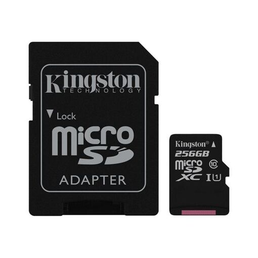 Kingston Canvas Select - MicroSDXC Card (Includes SD Adapter) - 256GB - UHS-I U1 / Class 10 - microSDXC UHS-I