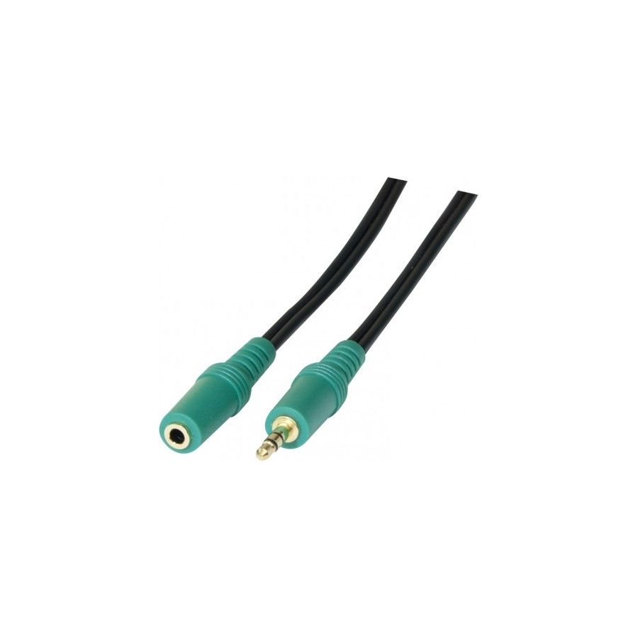 Exertis Connect Audio Cable Extension - 3.5mm Stereo Male to Female - 1.8m - Green