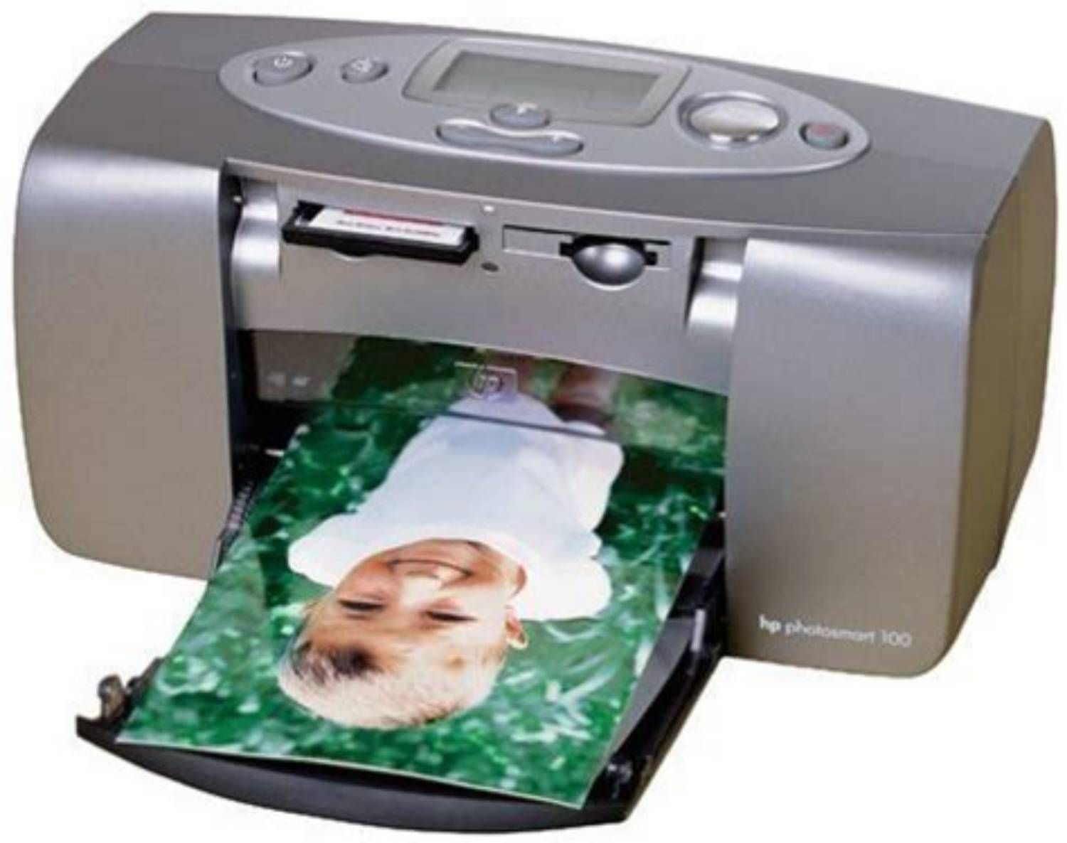 HP Photosmart 100 Printer - Color Inkjet - A6 - Up to 2 min/page - 20-Sheet Capacity - USB - Grey