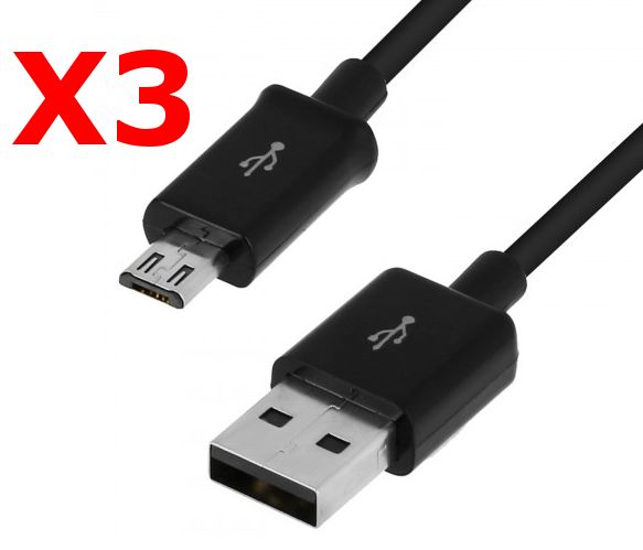 Cable USB / Micro USB Universal X3 - Negro