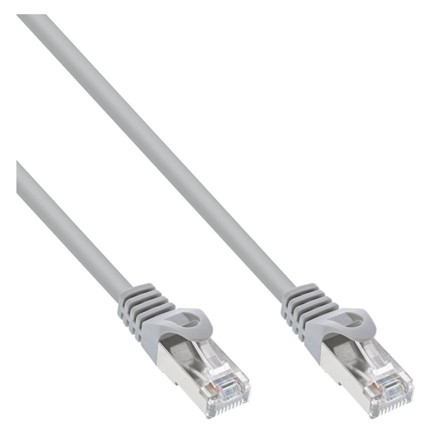 INTOS ELECTRONIC RJ-45 (M) to RJ-45 (M) Cable, 5m, FTP, CAT 5e, Molded, Gray