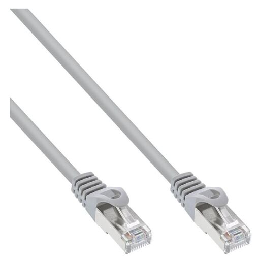 INTOS ELECTRONIC RJ-45 (M) to RJ-45 (M) Cable, 5m, FTP, CAT 5e, Molded, Gray