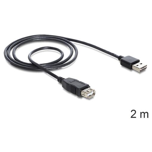 Câble Delock Easy USB 2.0 A - 2 m, Noir