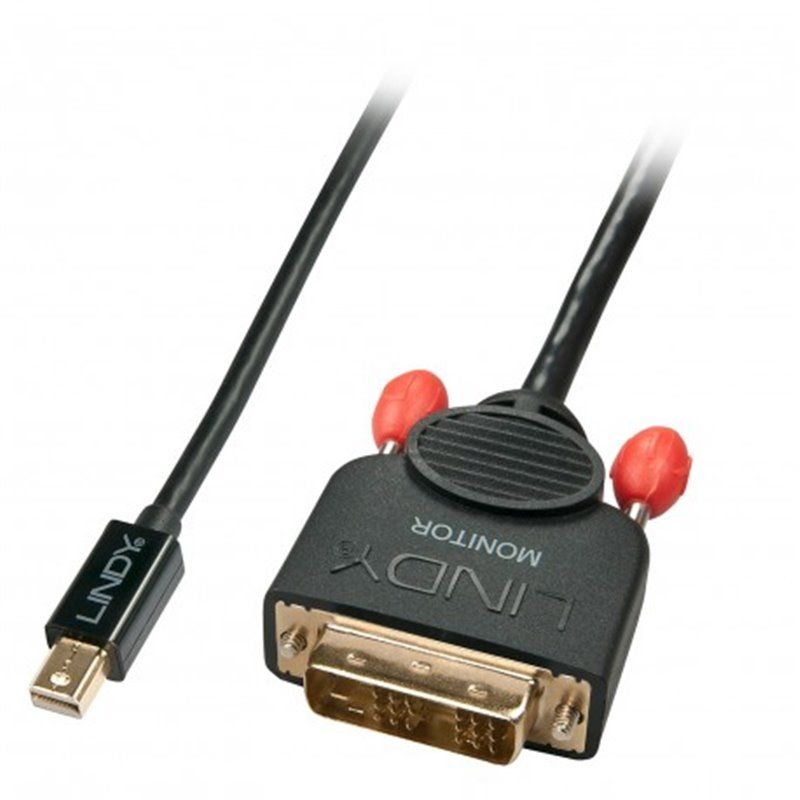 Lindy Mini DisplayPort to DVI-D Cable, 2m Black