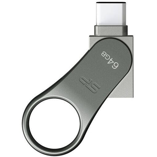Silicon Power 64GB C80 Silver Type-C Ready USB3.0 Flash Drive