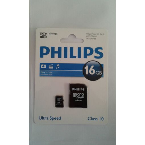 Philips 16GB MicroSDHC Card (UHS-I Class 10 with Adapter)