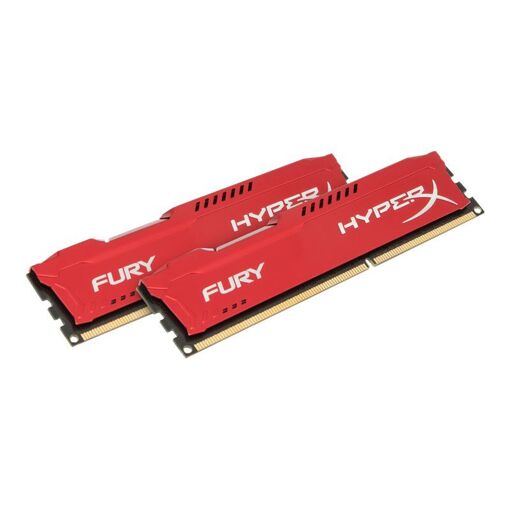 Kit HyperX FURY 8GB (2x4GB) DDR3 - 1600MHz, PC3-12800, CL10, 1.5V, Sin búfer, No ECC, Rojo