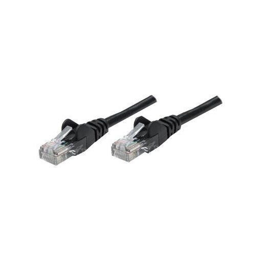 Cables de conexión IC Intracom RJ-45 (M) a RJ-45 (M) - 25 cm - UTP - CAT 5e - Moldeado, recto - Negro