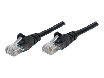 Cables de conexión IC Intracom RJ-45 (M) a RJ-45 (M) - 25 cm - UTP - CAT 5e - Moldeado, recto - Negro