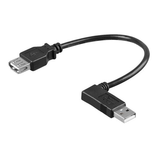 Rallonge de câble USB Wentronic - 30 cm, connecteur à 90°, noir