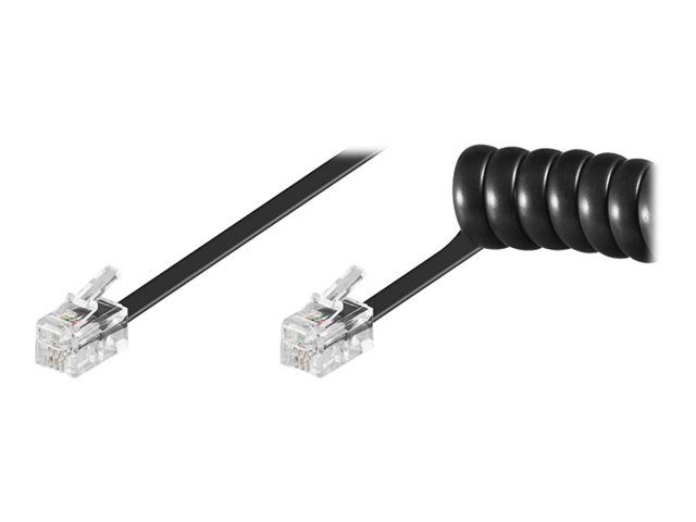 Wentronic Phone Cable - 4m, Black