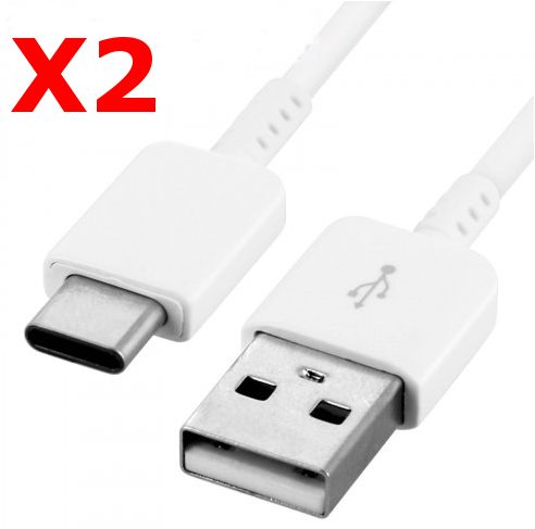 Little Boutik X2 USB-C Cable Charger White for Samsung Galaxy A8/S9/S9 Plus