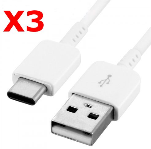 Cargador X3 USB Tipo C Blanco para Samsung Galaxy A8/S9/S9 Plus