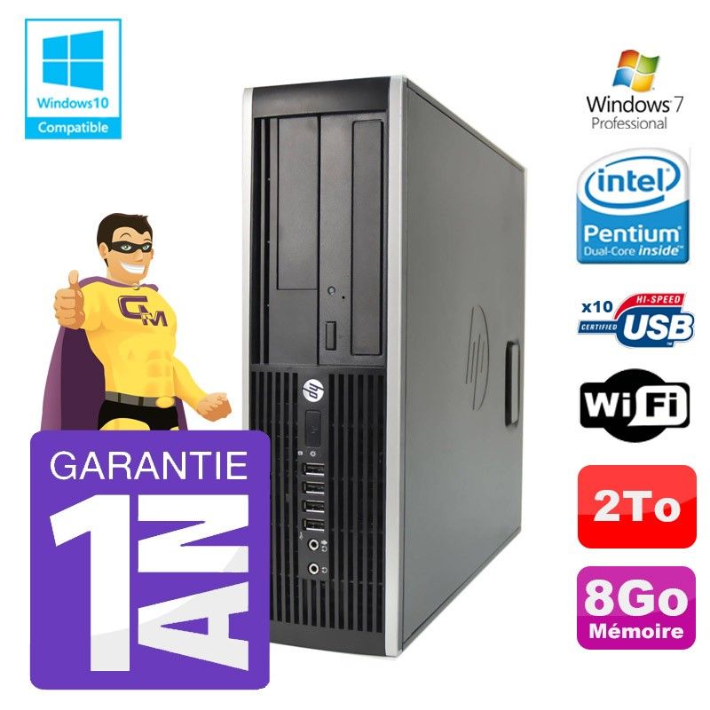 HP 8200 Elite SFF Desktop PC - Intel Core i5 G630, 8GB RAM, 2TB HDD, DVD Drive, WiFi, Windows 7 Pro
