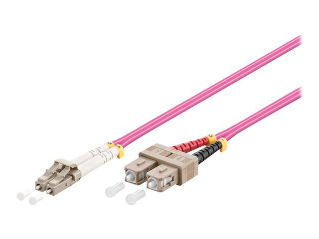 ALCASA Elektronik Multi-Mode Fiber Optic Cable, 7.5m, OM4, Duplex, 50/125 Microns, Halogen-Free, Purple