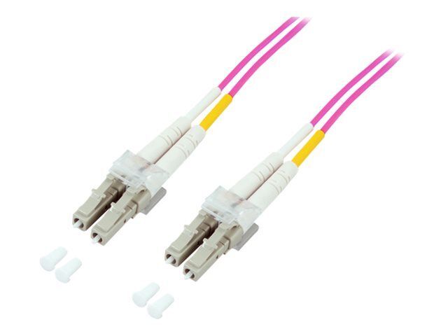 Câble optique en fibre multimode LC d'ALCASA Elektronik, 7,5 m, Duplex, OM4, 50/125 micron, Sans halogène, Violet