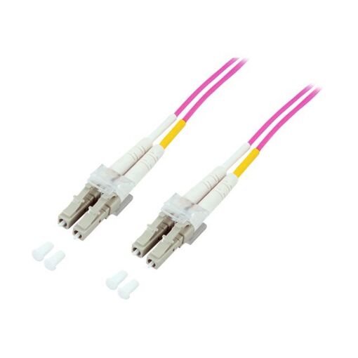 Cable óptico de fibra multimodo LC de ALCASA Elektronik, 7.5 m, Duplex, OM4, 50/125 micrones, Sin halógeno, Violeta