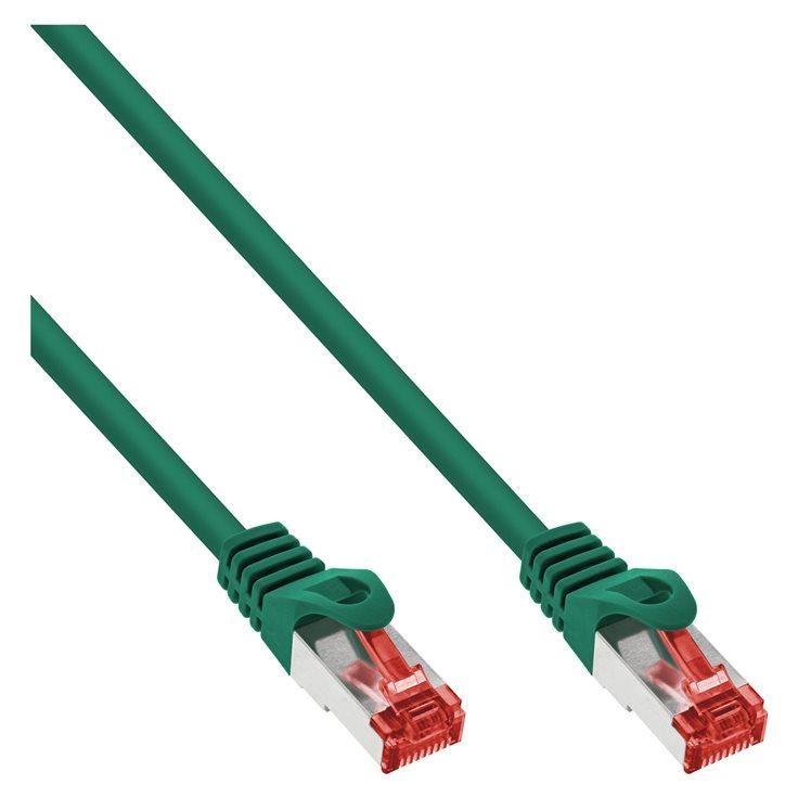 InLine - Cordon de raccordement - RJ-45 (M) pour RJ-45 (M) - SFTP, PiMF - CAT 6 - moulé, sans crochet - vert