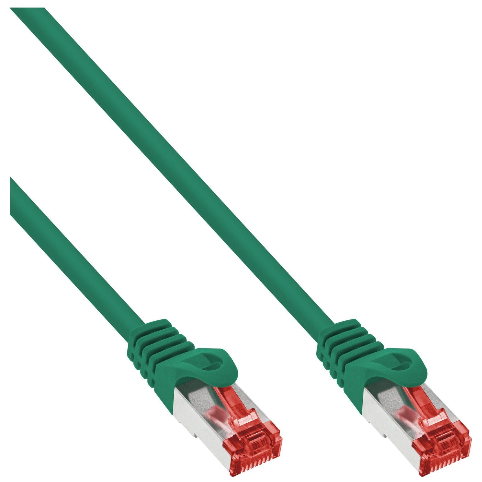 INTOS ELECTRONIC InLine RJ-45 (M) to RJ-45 (M) Cable - 7.5m - SFTP, PiMF - CAT 6 - Molded, Hook-free - Green