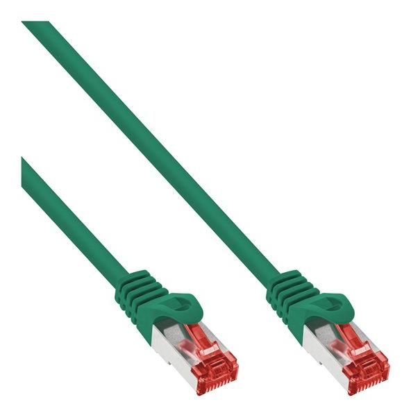 INTOS ELECTRONIC RJ-45 (M) to RJ-45 (M) Cable - 50 cm - SFTP, PiMF - CAT 6 - Molded, Hookless - Green