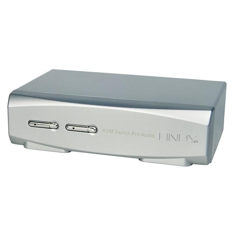 Lindy KVM Switch Pro - 2-Port Keyboard, Video & Mouse Switch