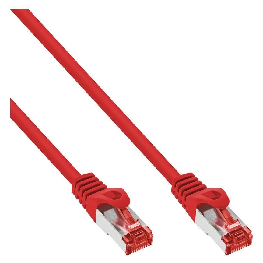 INTOS ELECTRONIC CAT 6 In-Line RJ-45 Cable, 50m, Red
