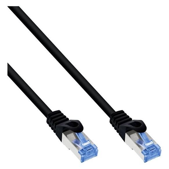 INTOS ELECTRONIC CAT 6a SFTP Cable, 1m, RJ-45 (M) to RJ-45 (M), Black