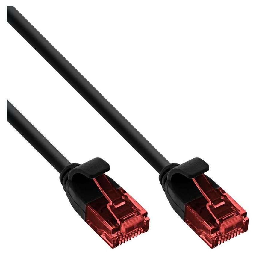 INTOS ELECTRONIC InLine Slim 7.5ft RJ-45 to RJ-45 Cat6 UTP Cable, Black