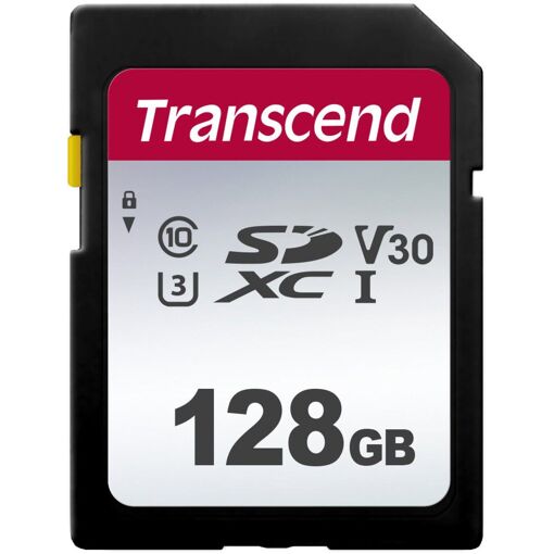 Transcend 300S Flash Memory Card - 128GB - V30 Video / UHS-I U3 / Class 10 - SDXC UHS-I