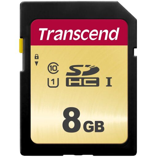 Transcend 500S - 8GB Flash Memory Card - UHS-I U1/Class 10 - SDHC UHS-I