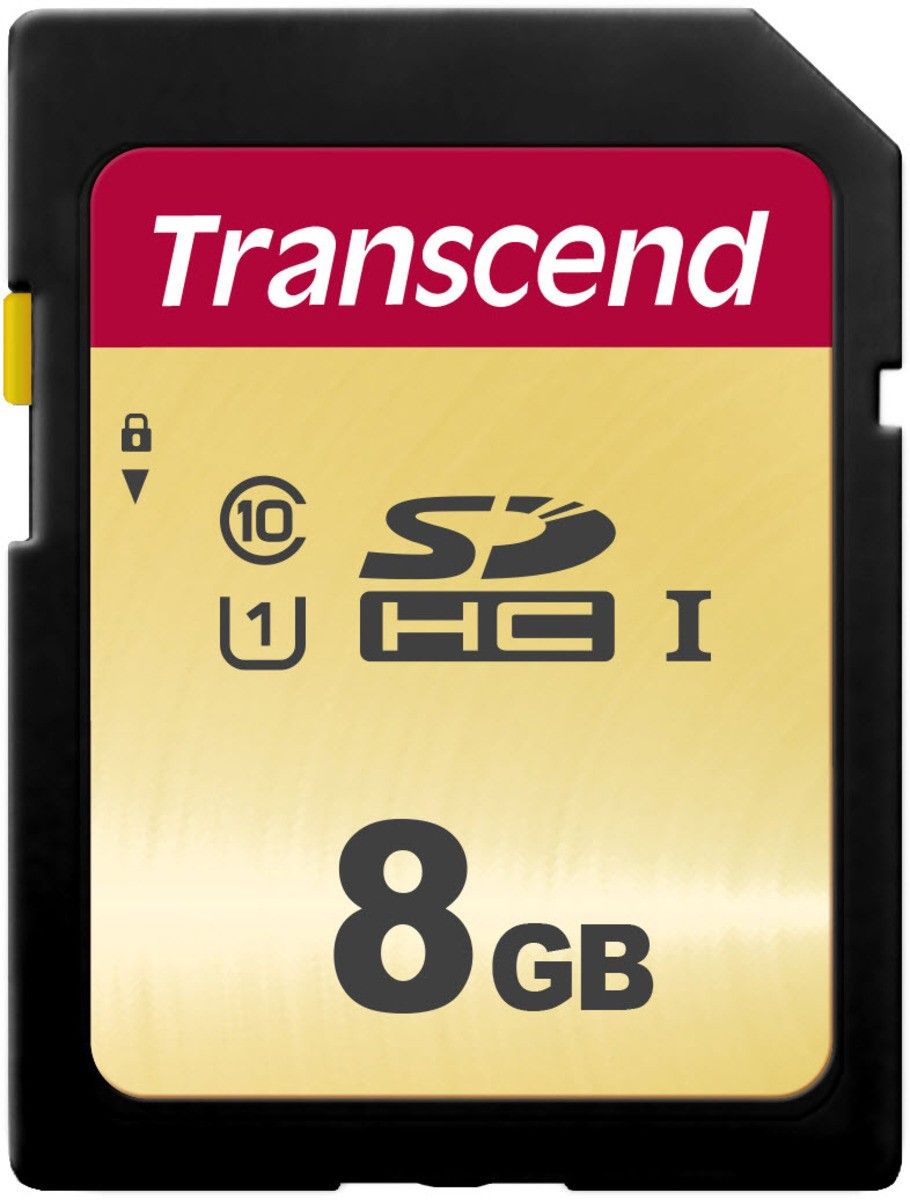 Transcend 500S - 8GB Flash Memory Card - UHS-I U1/Class 10 - SDHC UHS-I