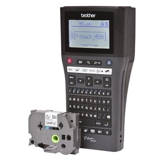Brother P-Touch PT-H500 Label Maker - Black and White - Thermal Transfer - 2.4cm Roll - 180dpi - Up to 30mm/sec - USB 2.0 - Cutting Tool