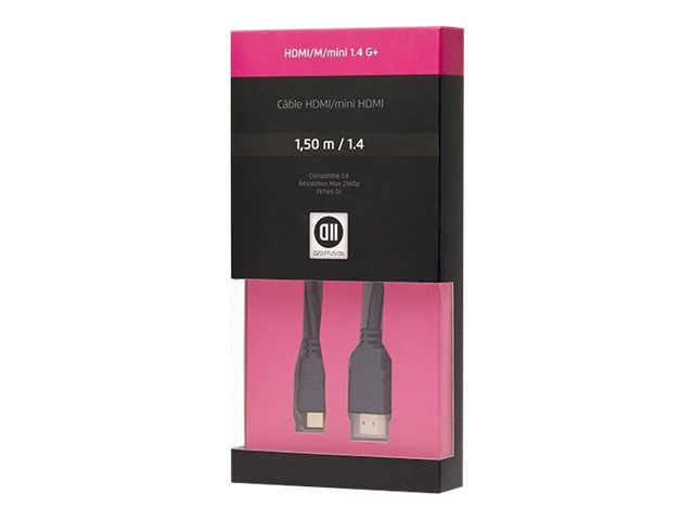 D2 Diffusion HDMI Cable - 1.5m Mini HDMI Type C Male to HDMI Male