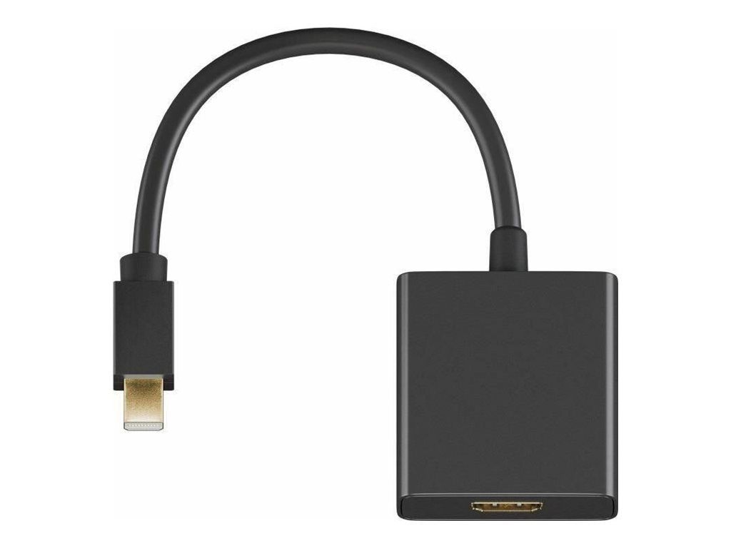 Cable adaptador MicroConnect - Mini DisplayPort macho a HDMI hembra - 15 cm - Negro - Pasivo, admite 4K