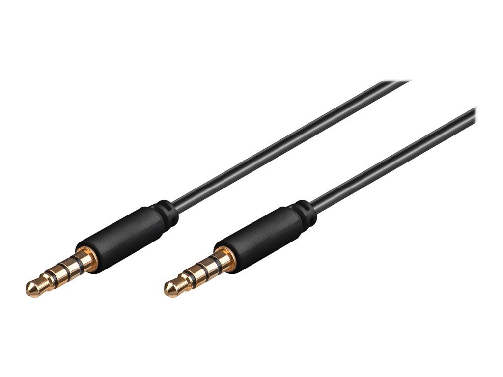 Wentronic Audio Cable - 3.5mm Stereo Male to Male - 3m - Shielded - Black - Round
