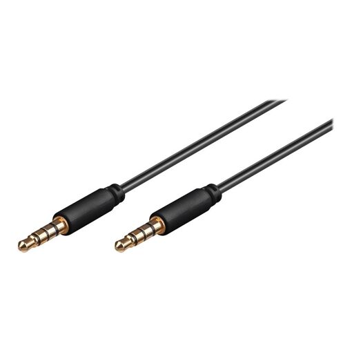 Câble audio Wentronic - 3,5 mm stéréo mâle à mâle - 3 m - Blindé - Noir - Rond