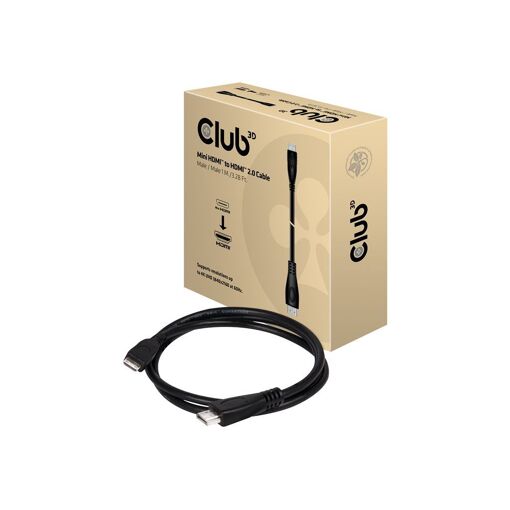Club 3D 1m HDMI Cable - Mini HDMI Type C to HDMI Male - 4K Support